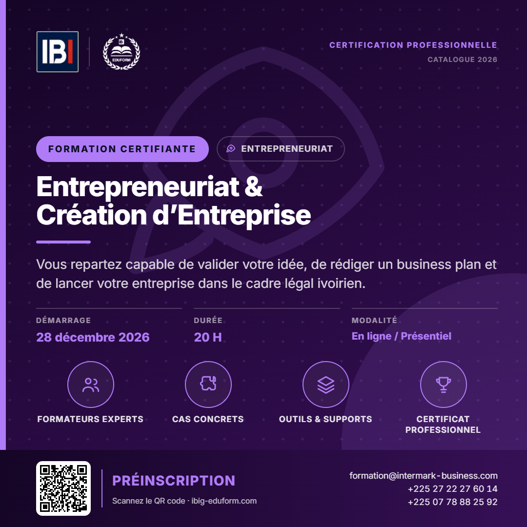 Entrepreneuriat & Création d'Entreprise